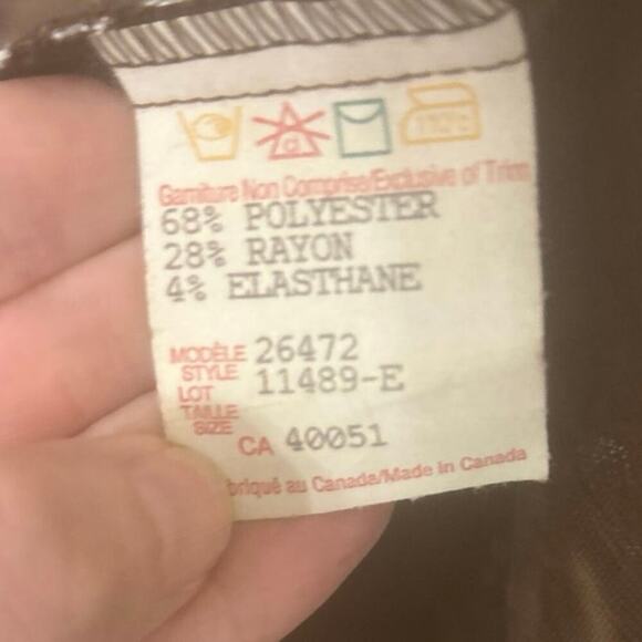 FRANK LYMAN DESIGN Brown and White Striped Textured Open Front Cardigan Size 10 - Picture 8 of 9